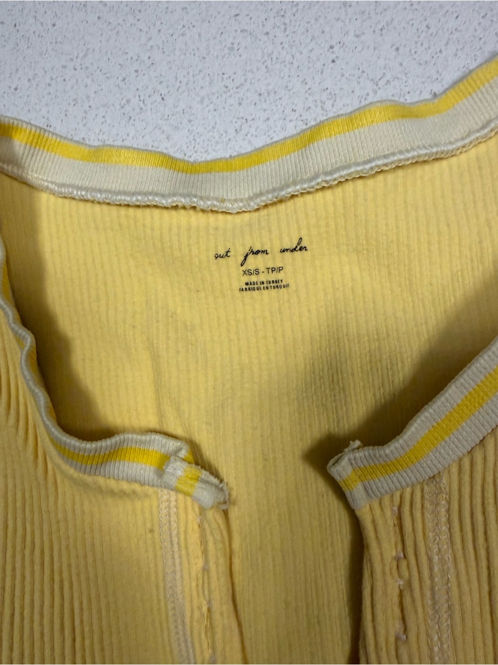 Two-Pack Ribbed Crop Tops - Yellow & Light Gray - Picture 3 of 4